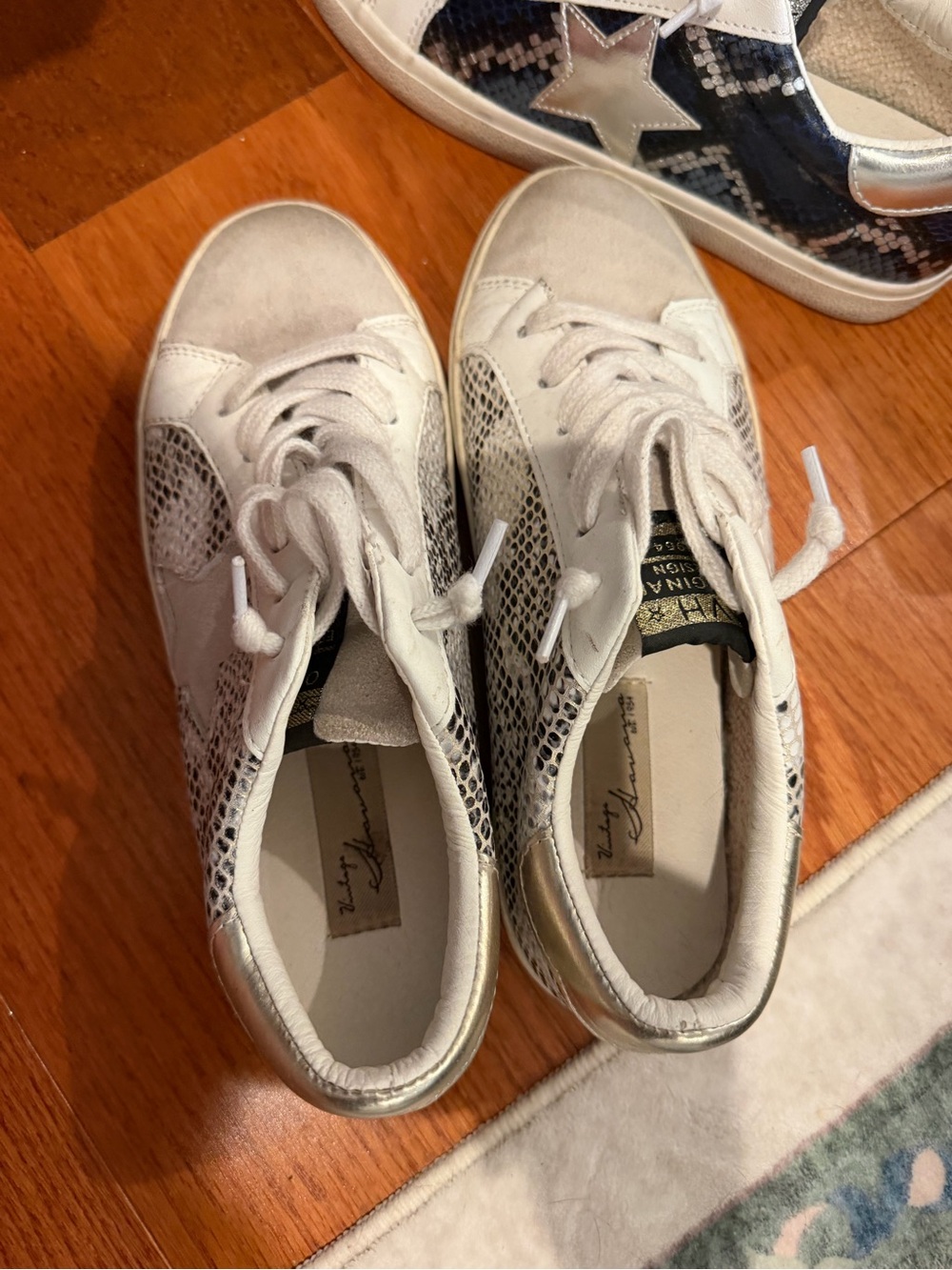 Women’s vintage Havana White & Silver Fashion Sneakers
